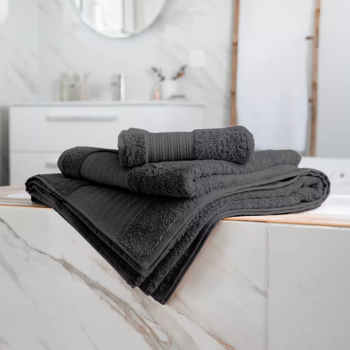 Asciugamano cotone bio (70 x 130 cm) Garance Grigio tempesta 3