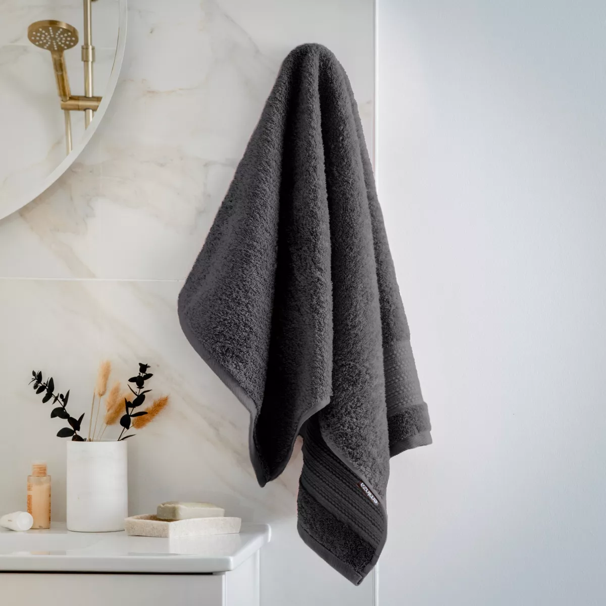 Badhanddoek biologisch katoen (50 x 90 cm) Garance Donker grijs 1