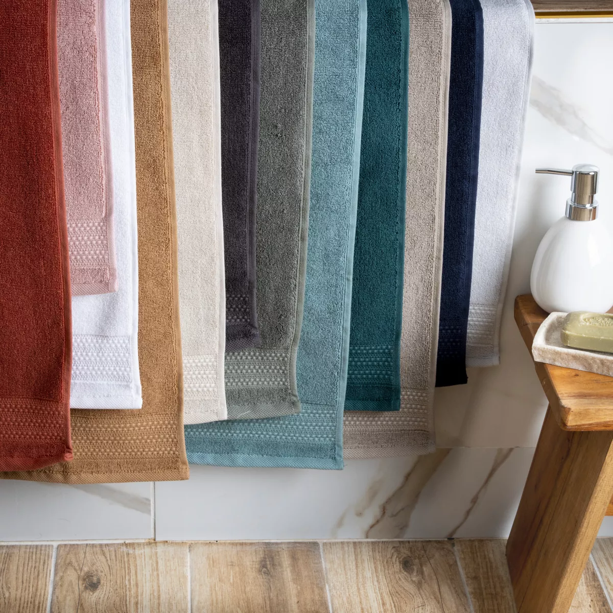 Badmat biologisch katoen (70 cm) Garance Rozemarijn groen