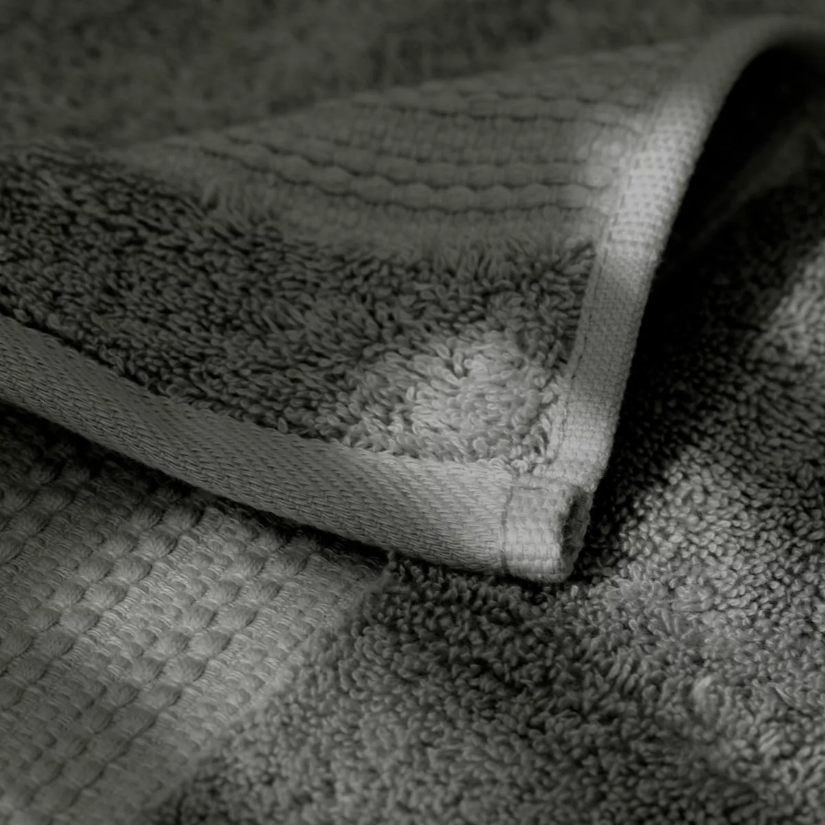 Serviette de bain coton bio (30 x 50 cm) Méline Vert romarin