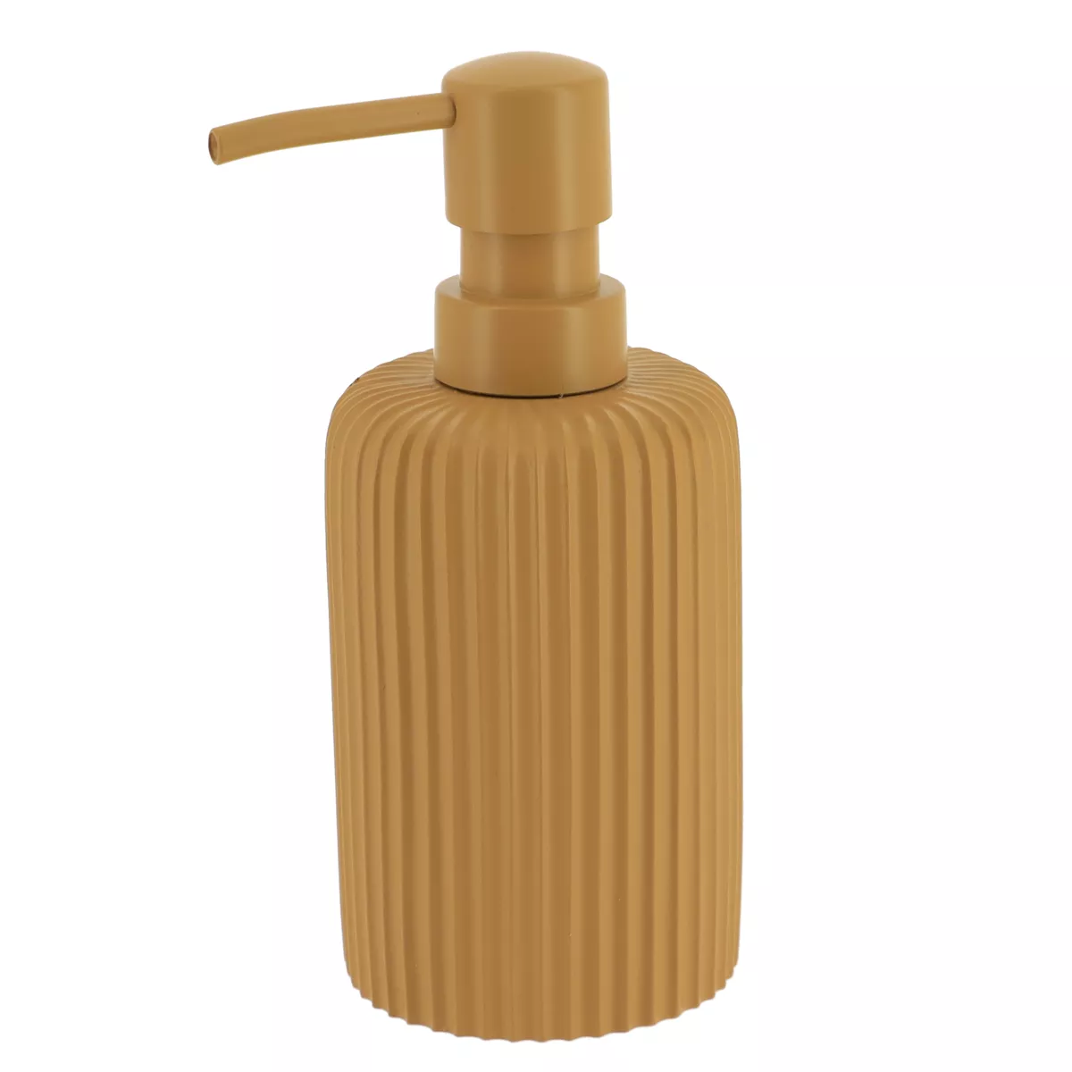 Set de accesorios de baño resina Strié Amarillo mostaza