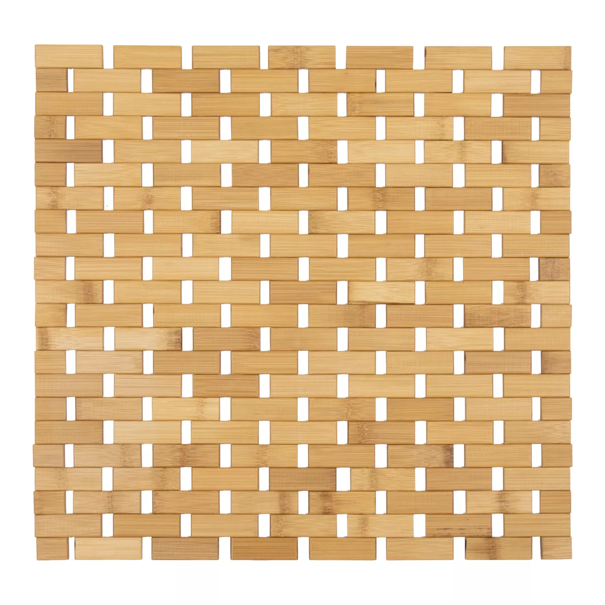 Tappeto da bagno Grata quadrato in bambù (45 x 45 cm) Antiscivolo Beige