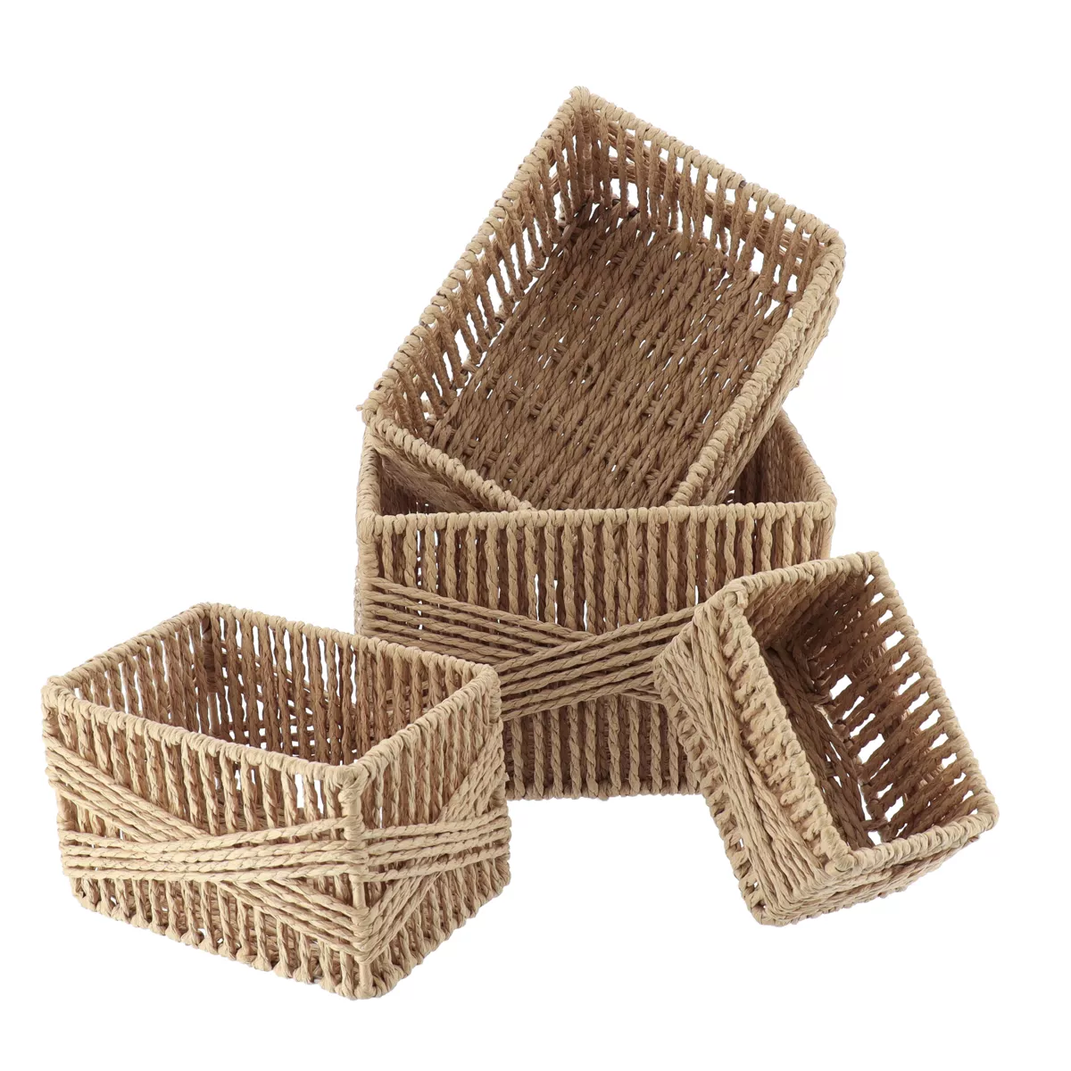 4er Set Aufbewahrungskörbe Paper Naturfarben