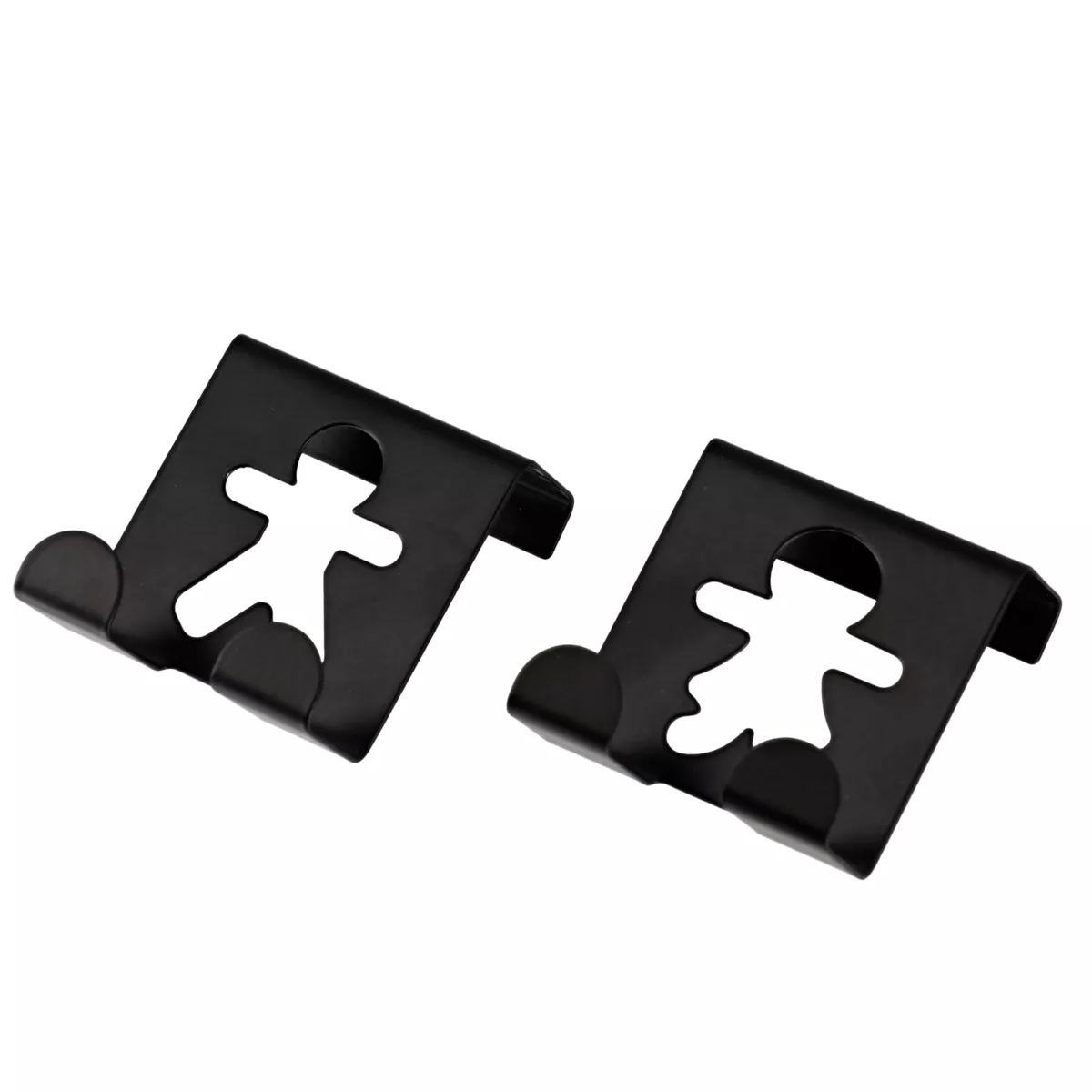 Juego de 2 Percheros  para colgar en metal (H4,8 cm) Bonhommes Negro