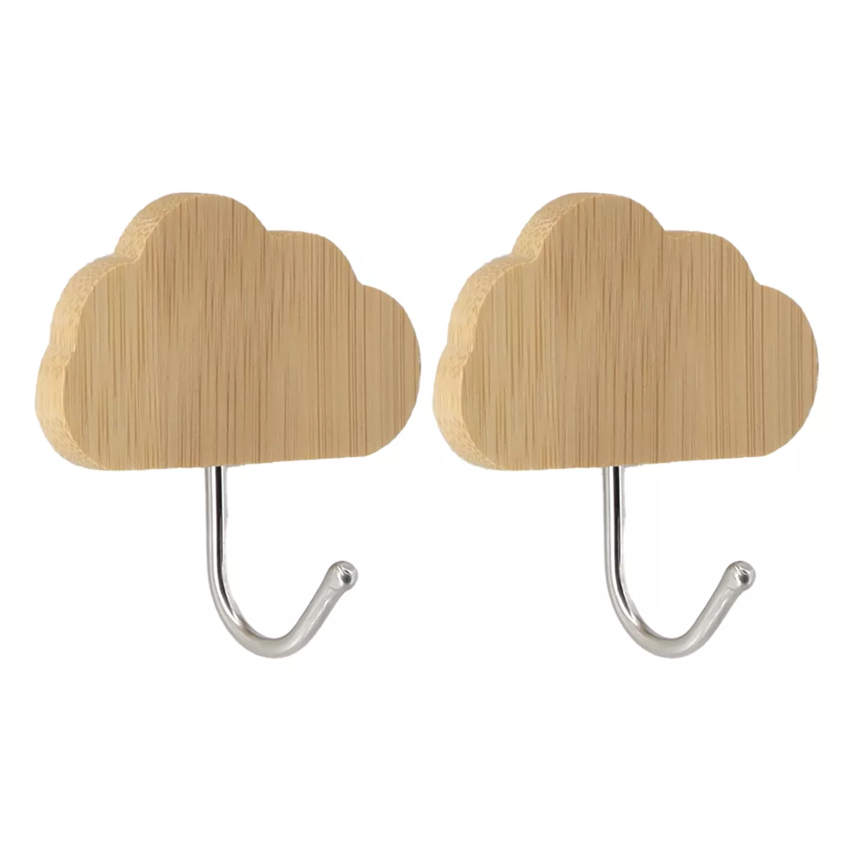 Set di 2 ganci adesivi 3M bambù (H13 cm) Nuvola