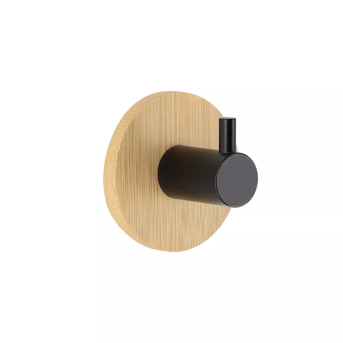 Gancio adesivo 3M bambù (D11 cm) Nero