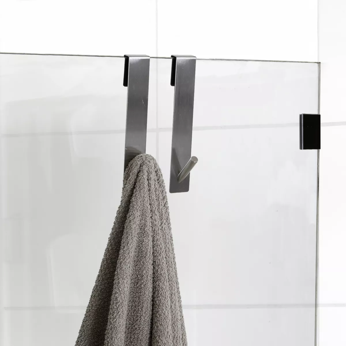 Juego de 2 Percheros  para colgar especial para Panel de ducha (H5cm) Cromo
