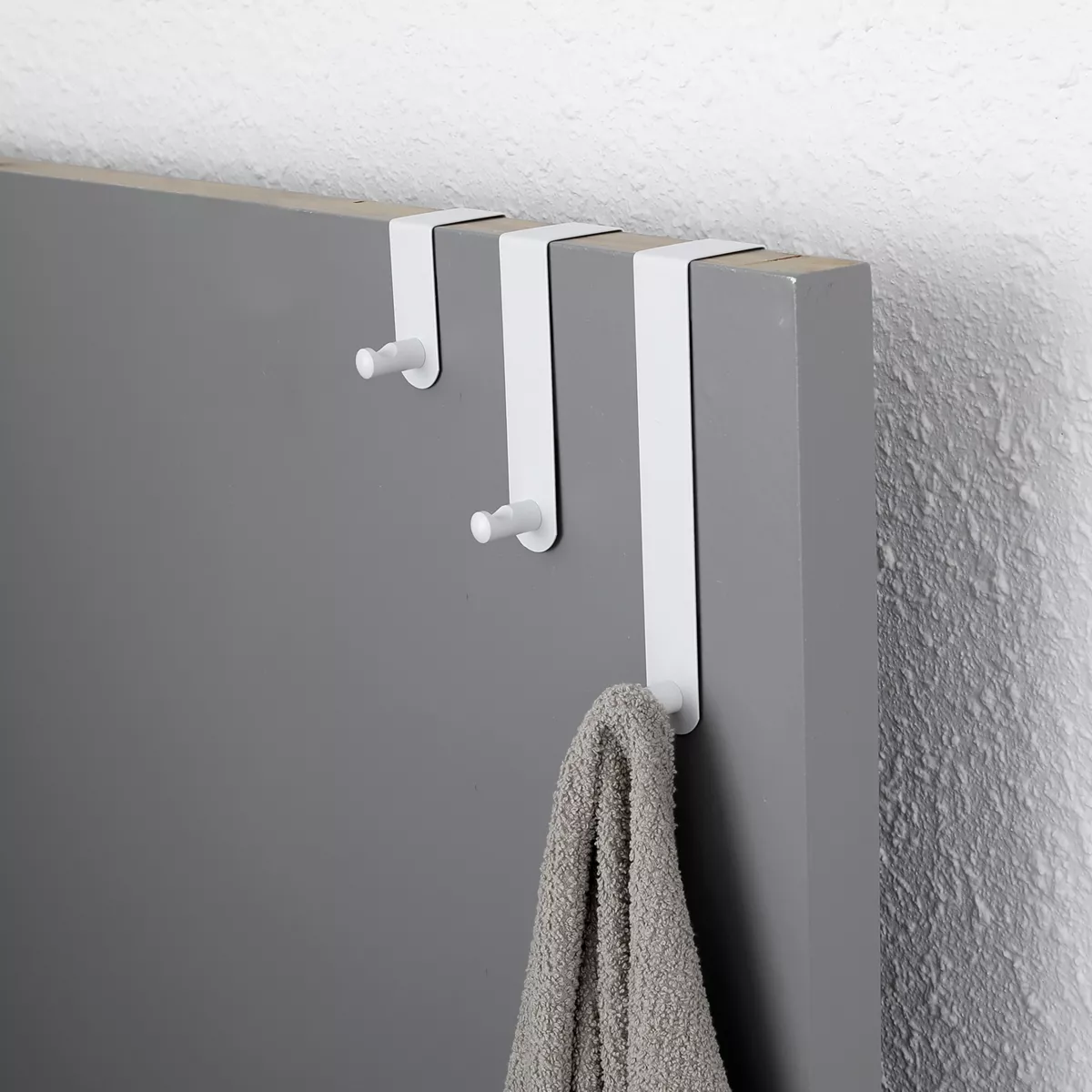 3er-Set Türhaken rostfreier Stahl (H7-13-19 cm) Weiß