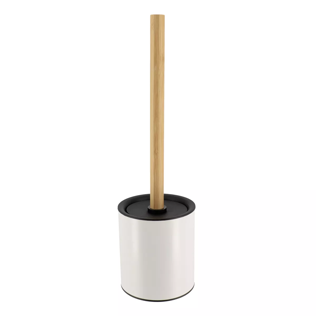 Scopino WC metallo Puro  bambù Bianco