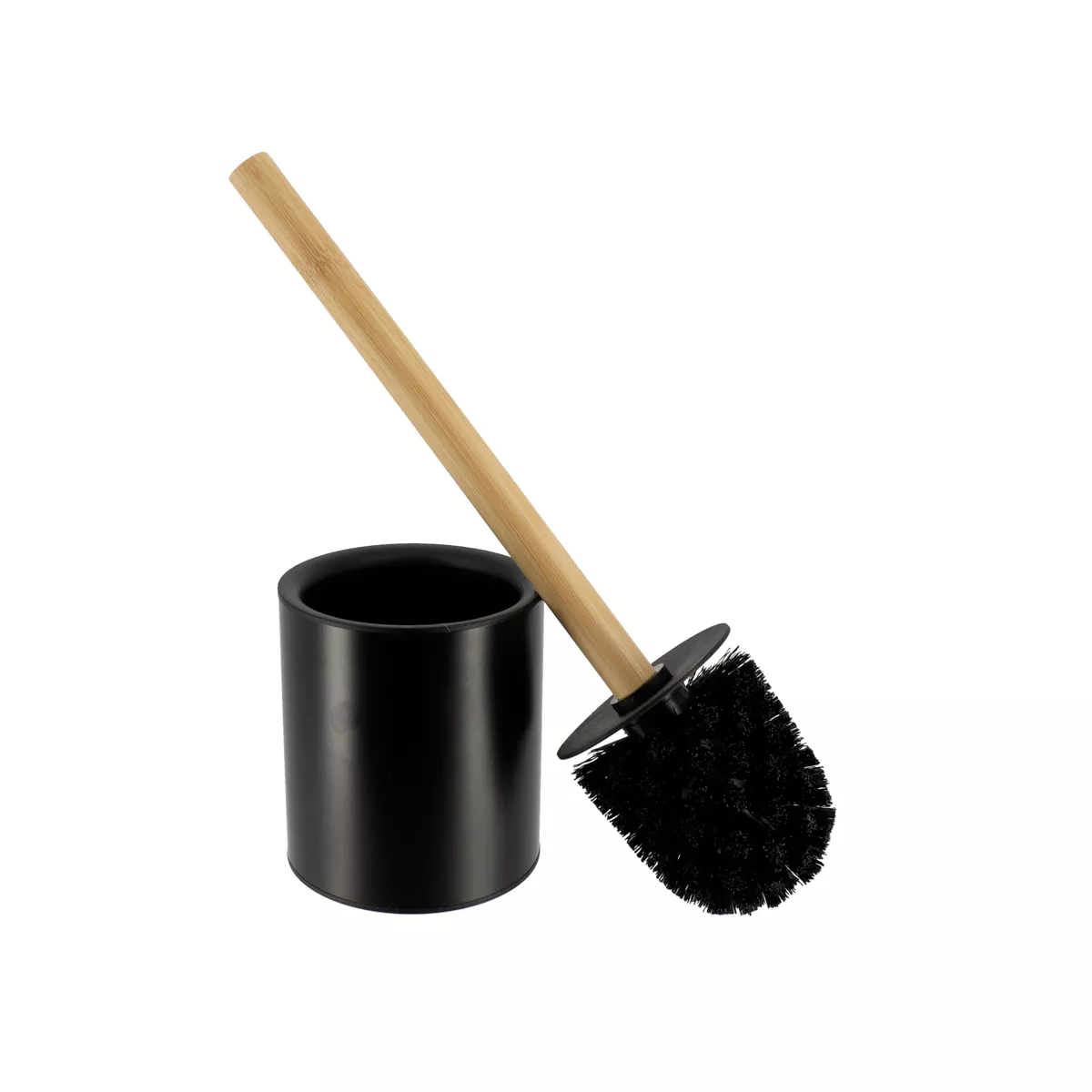 BROSSE WC METAL TIGE BAMBOU - NOIR/BAMBOU