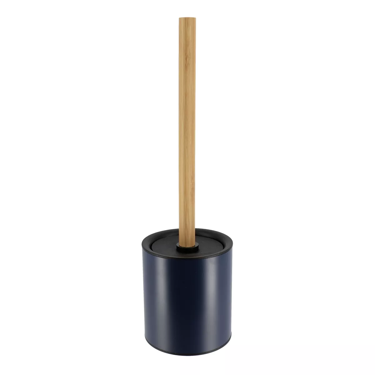 Scopino WC metallo Puro bambù Blu marino