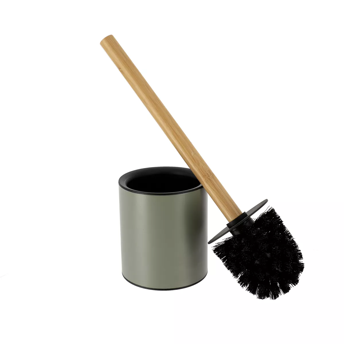 BROSSE WC METAL TIGE BAMBOU - KAKI/BAMBOU