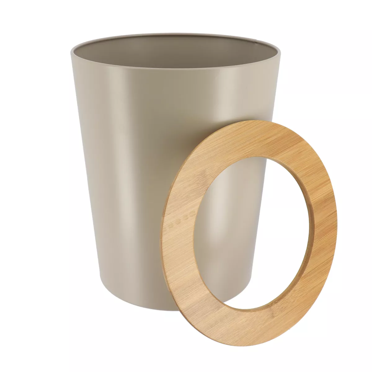 Pattumiera bagno 5L Puro bambù Tortora