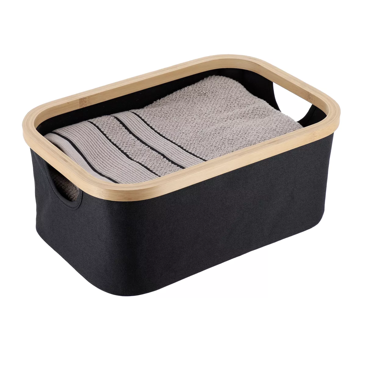 Aufbewahrungskorb faltbar (L38 x H26 cm) Purebamboo Schwarz