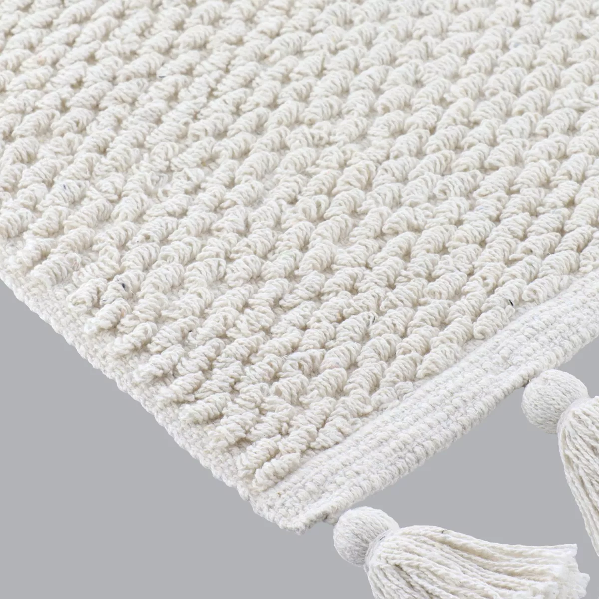 TAPIS RAPHAEL COTON/AUTRES FIBRES 45X90 CM - BLANC