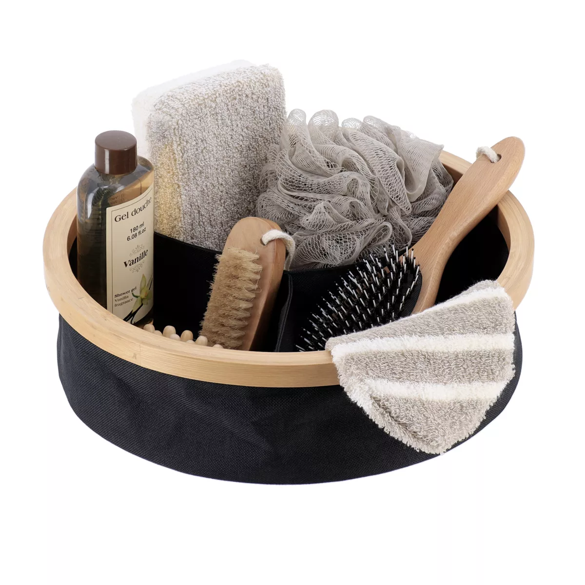 Organizer rund faltbar 3-Fächer (D30 x H10 cm) Purebamboo Schwarz