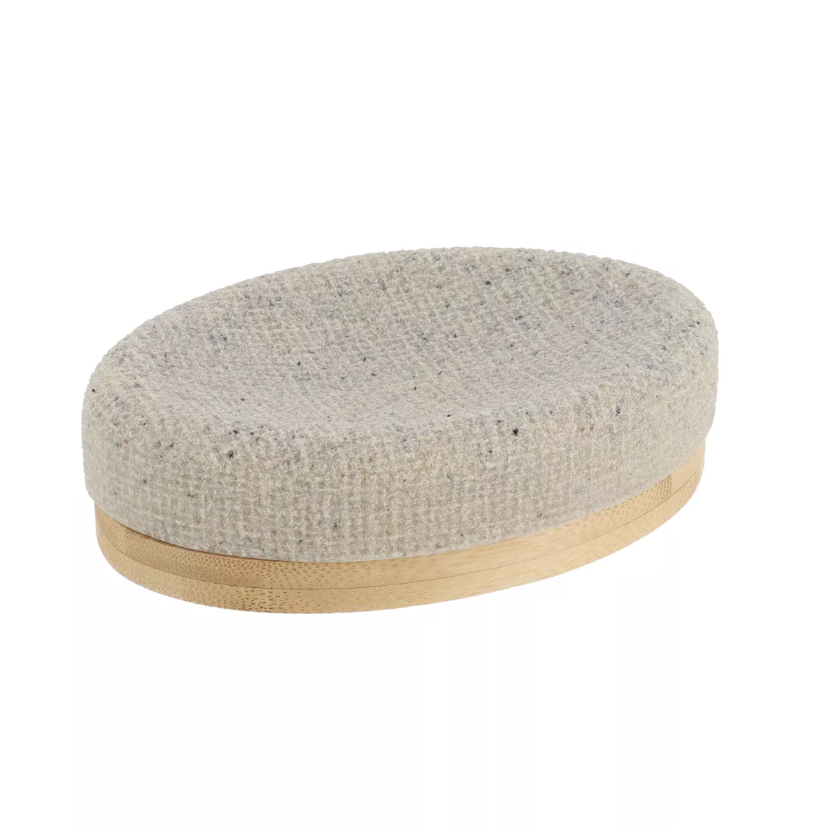 Set d'accessoires salle de bain effet Maille Beige