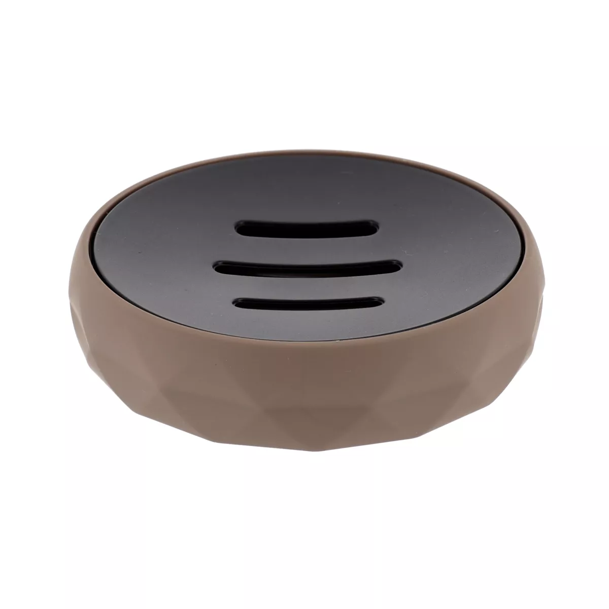SET GOBELET DISTRIBUTEUR A SAVON ET PORTE SAVON ABS + RUBBER - MARRON