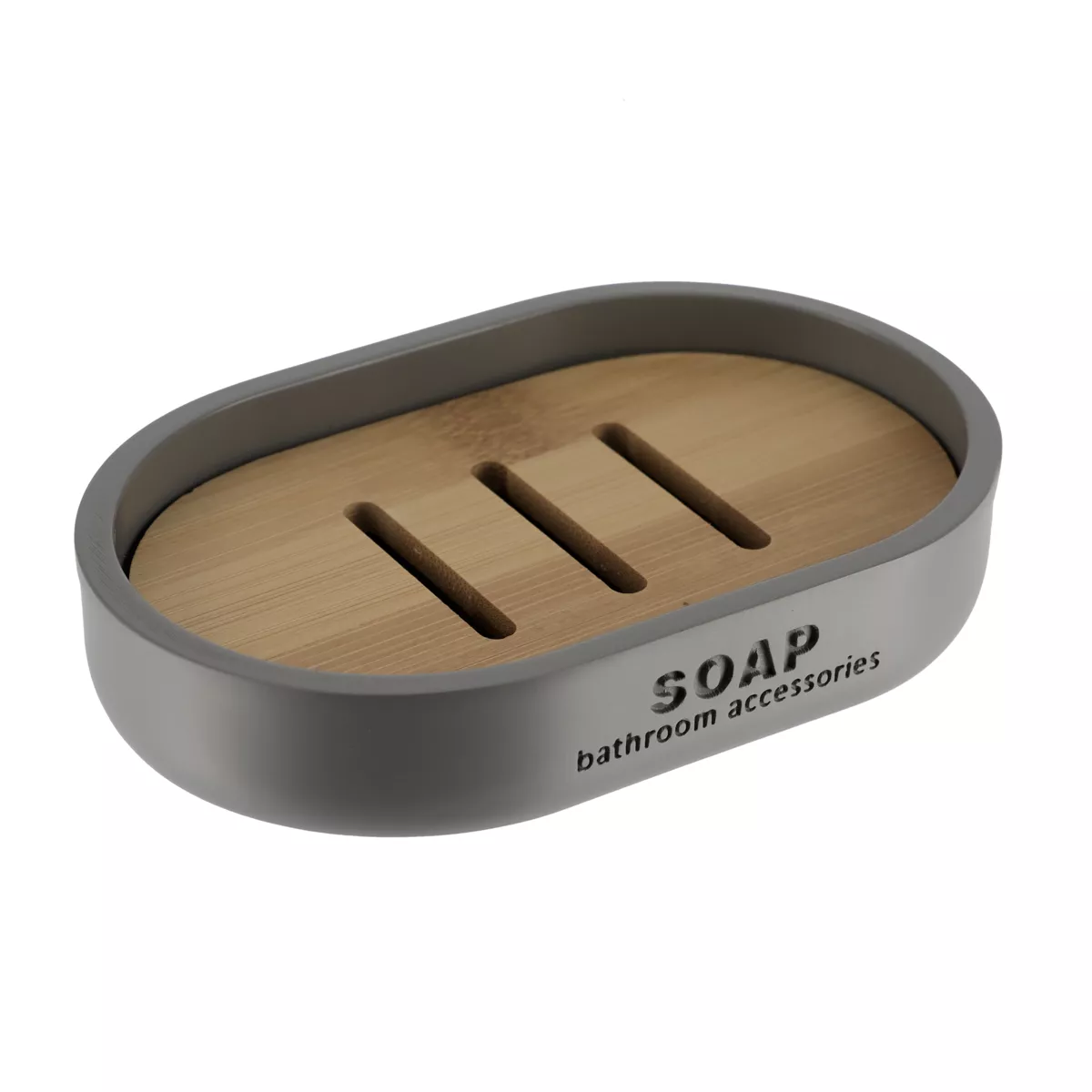 Set de accesorios de baño Purebamboo Gris