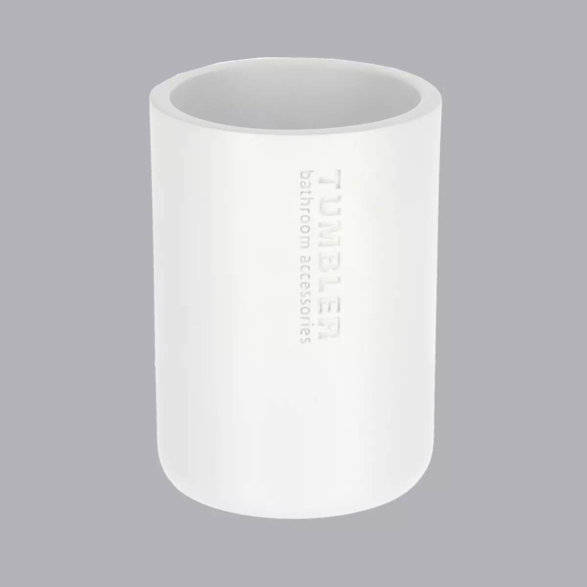 SET GOBELET DISTRIBUTEUR A SAVON ET PORTE SAVON POLYRESINE - BLANC/BAMBOU