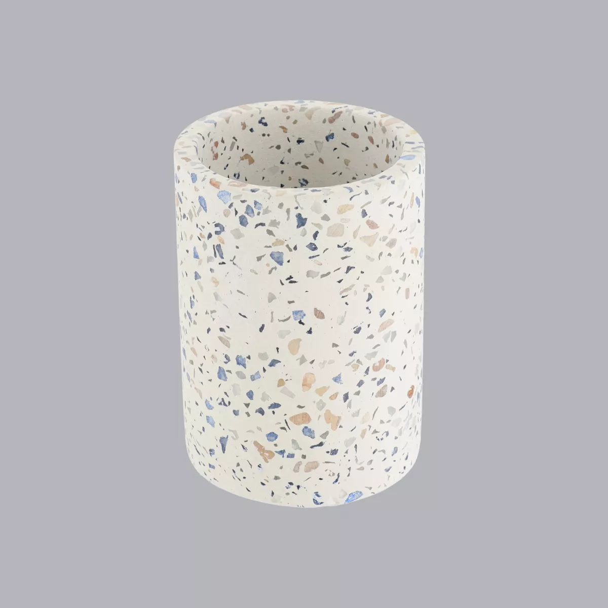 SET GOBELET DISTRIBUTEUR ET PORTE SAVON CIMENT - TERRAZZO