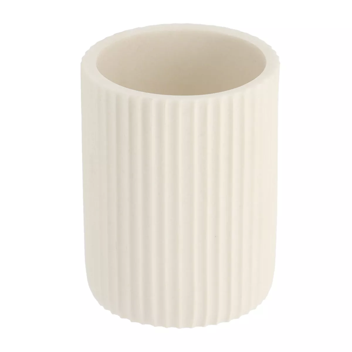 Set de accesorios de baño resina Strié Blanco