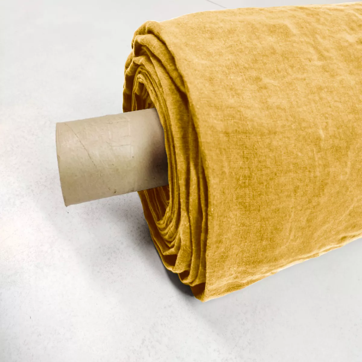 Nappe rectangulaire lin lavé (L250 cm) Louise Jaune moutarde