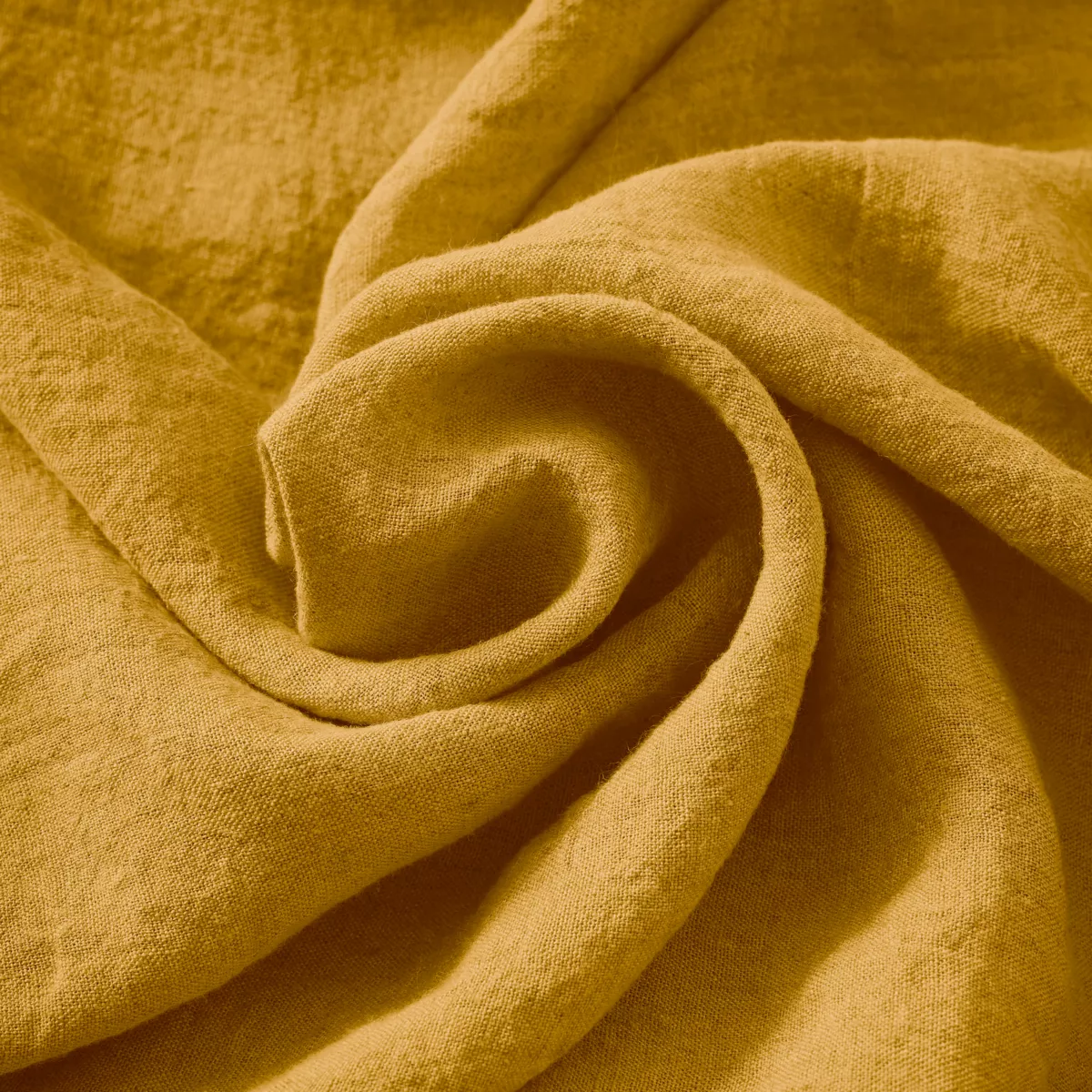 Drap housse lin lavé (180 cm) Louise Jaune moutarde 2