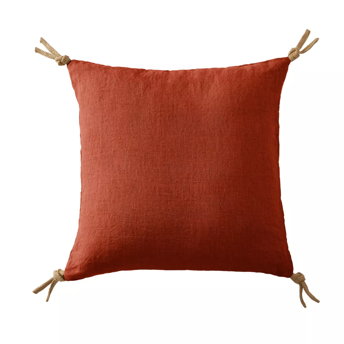 Cojín cuadrado lino lavado (45 cm) Louise Terracota