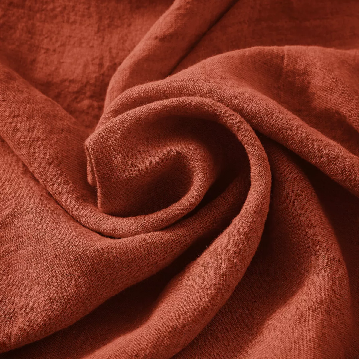 Edredón lino lavado (90 x 200 cm) Louise Terracota 2