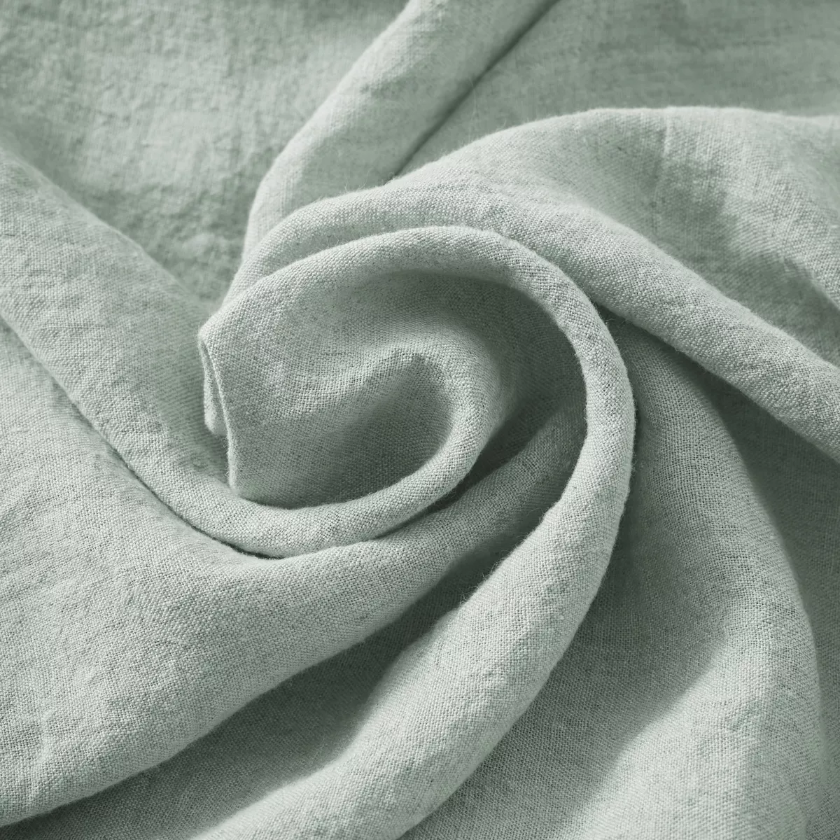 Coussin carré lin lavé (45 cm) Louise Vert eucalyptus