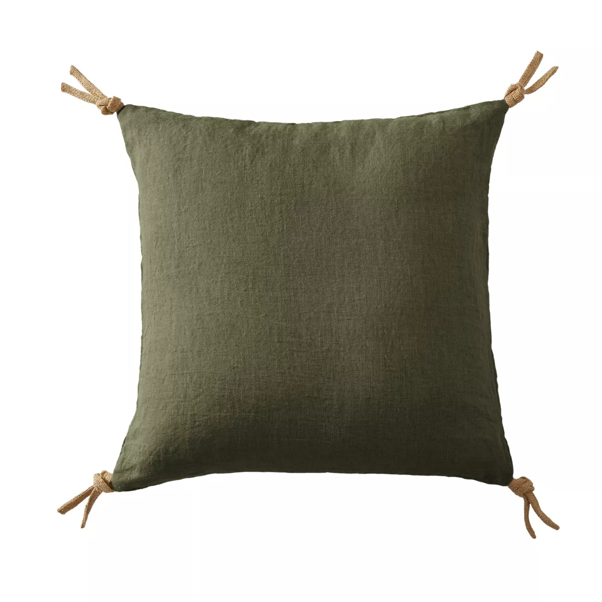Cojín cuadrado lino lavado (45 cm) Louise Verde romero