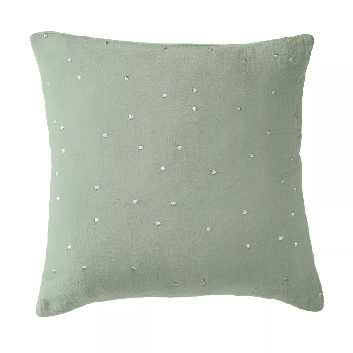 Taie d'oreiller carrée gaze de coton (60 x 60 cm) Gaïa Chic Vert eucalyptus