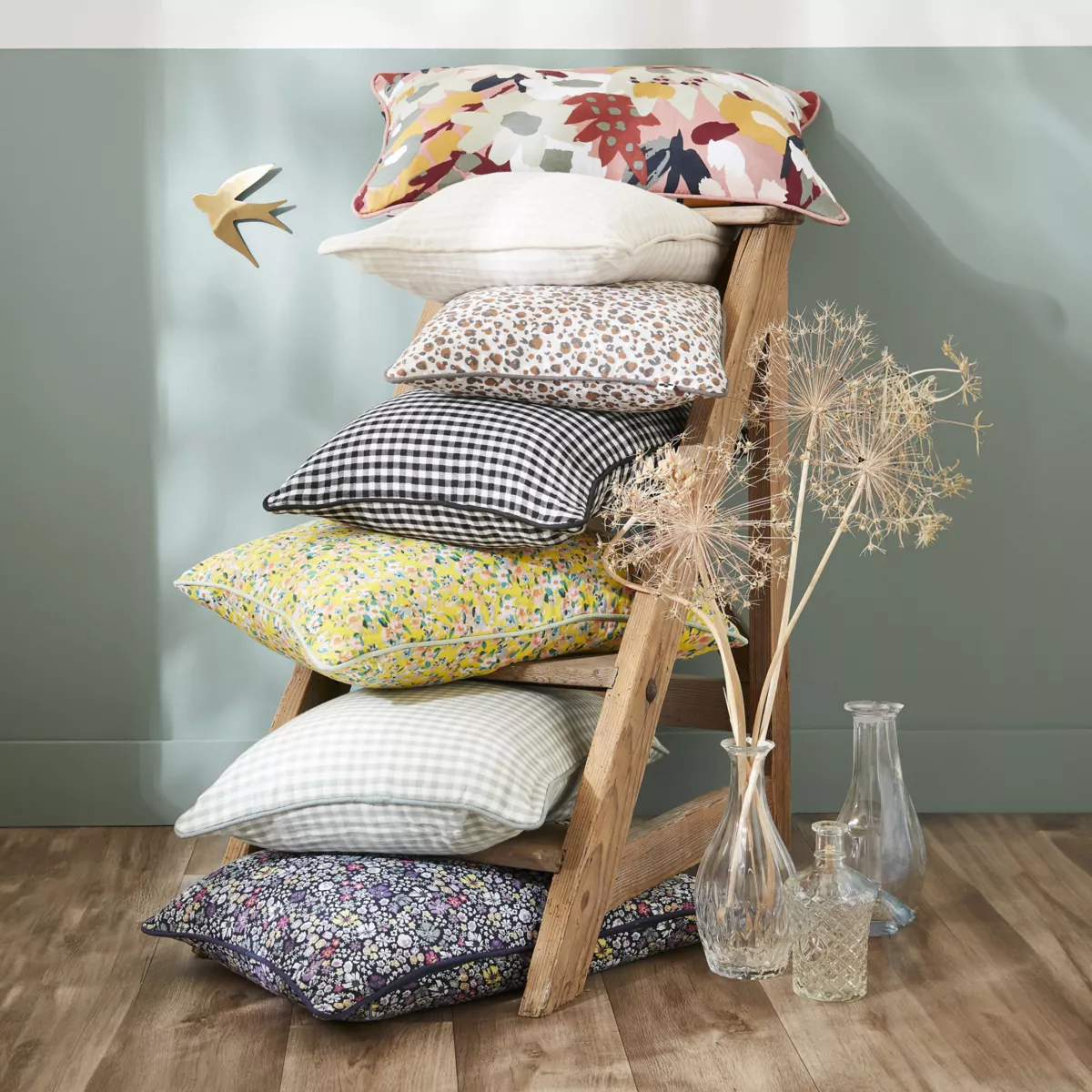 Funda de almohada rectangular en gasa de algodón (50 x 70 cm) Azel Multicolor