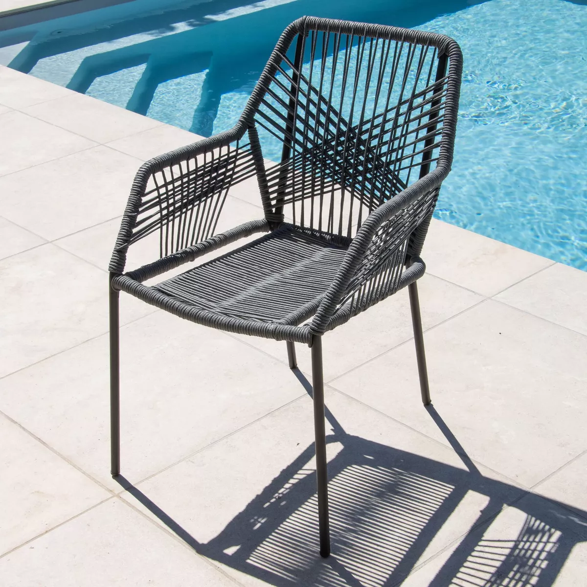Sillón de jardín apilable Seville - Gris