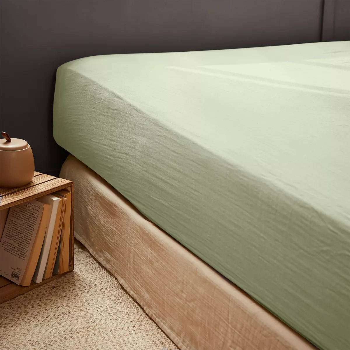 Lenzuolo con angoli di cotone (140 x 200 cm) Gaïa Verde tiglio