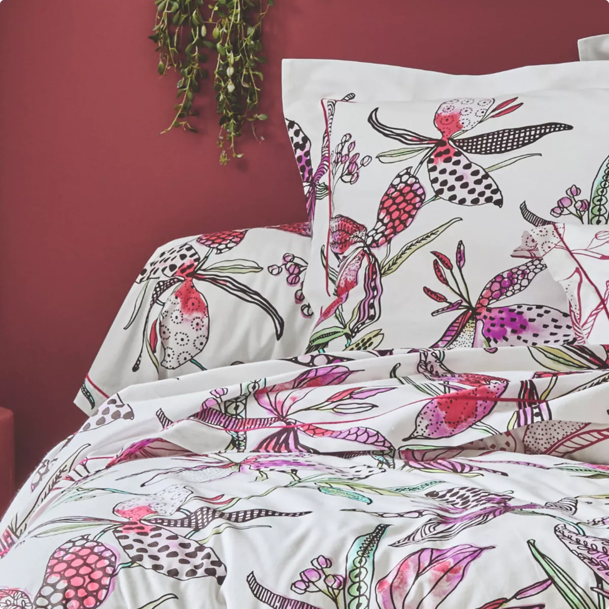 Federa per cuscino a rullo in cotone (L200 cm) Penelope Rosa