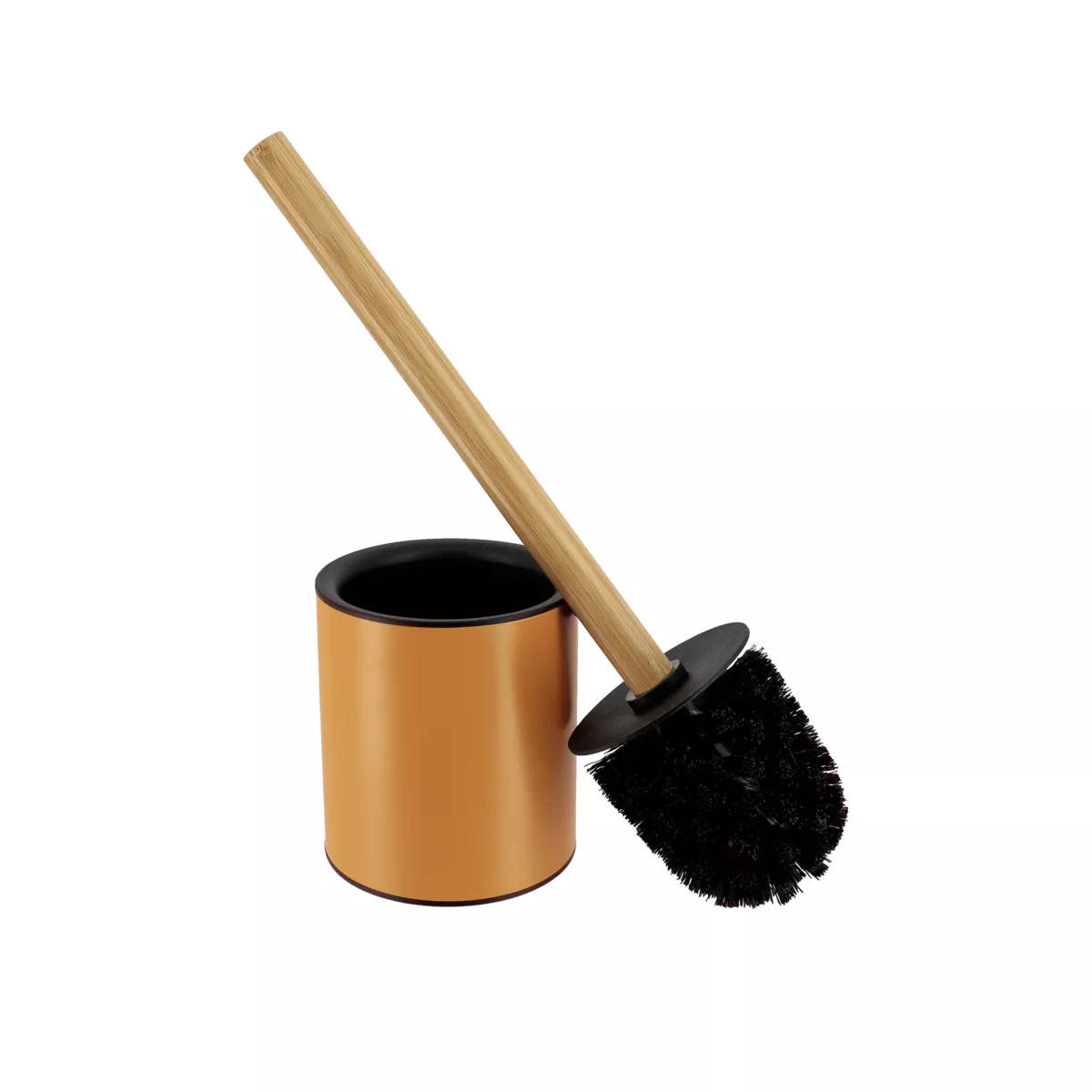 Scopino WC metallo Puro bambù Giallo senape