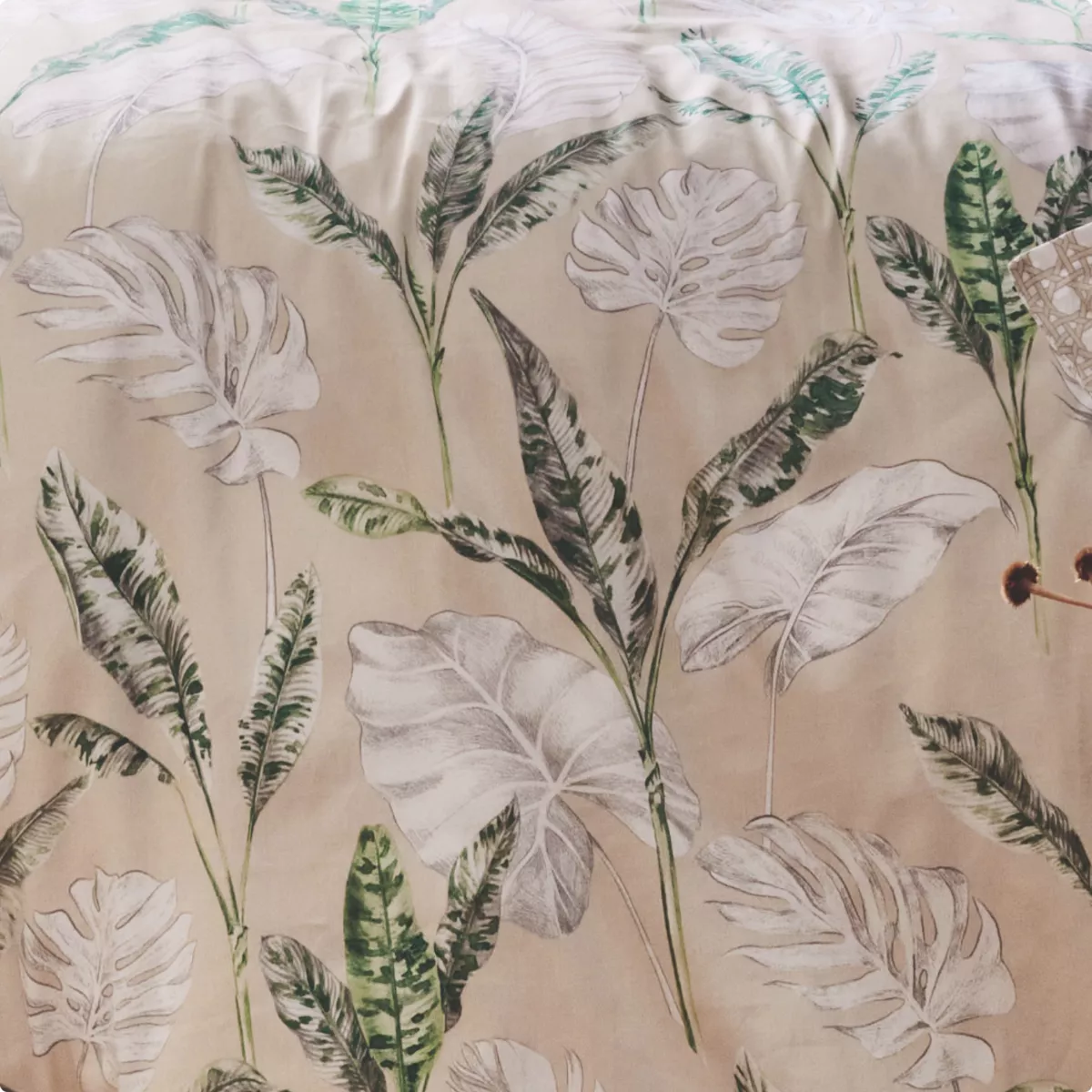 Federa cuscino letto quadrato in raso di cotone (65 x 65 cm) Viaggio Verde