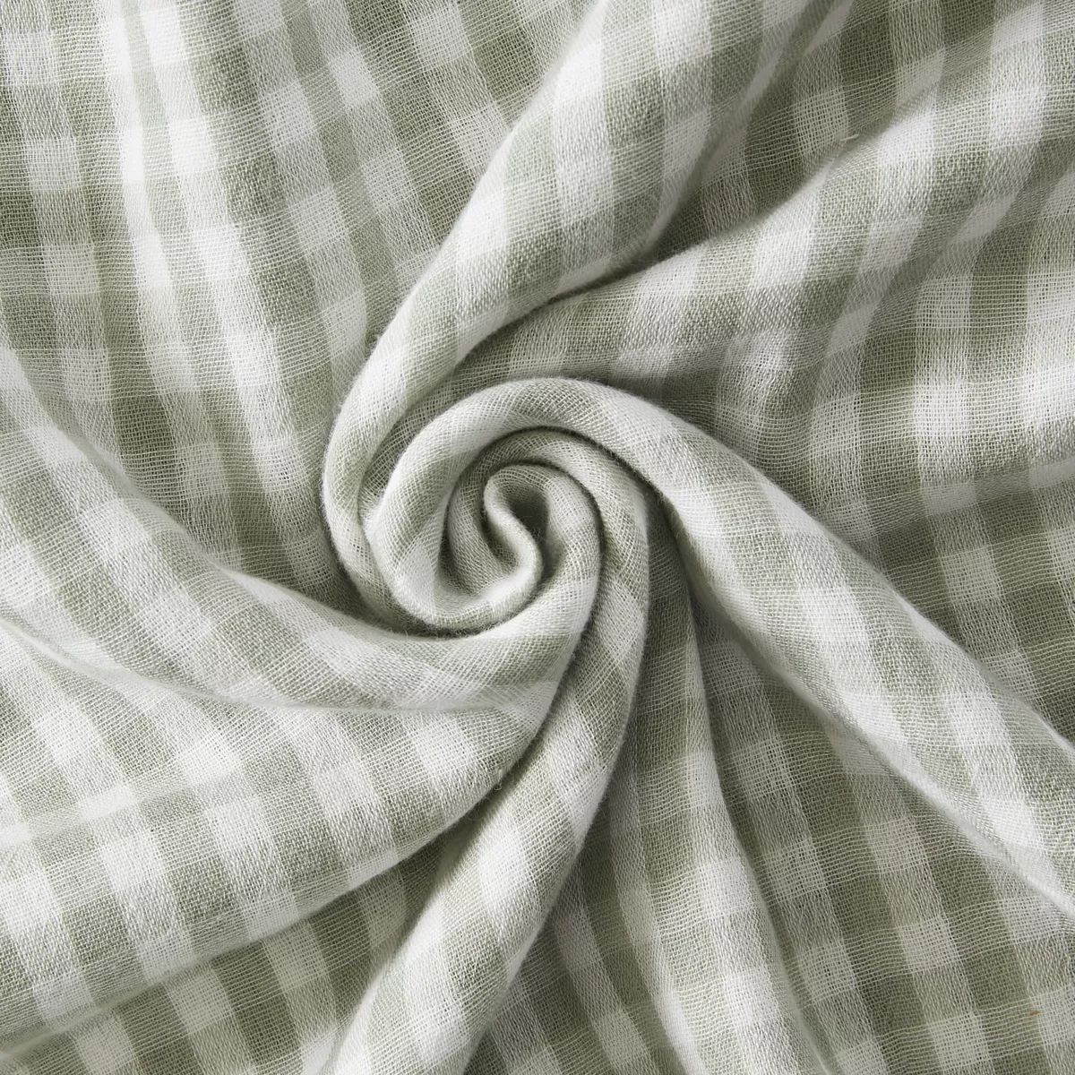 Nappe rectangle 150 x 350 cm Gaze de coton tissŽe teinte VICKIE Eucalyptus