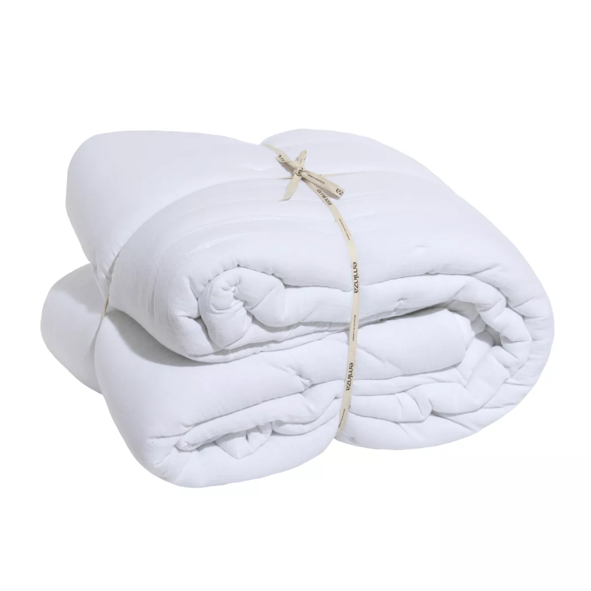 Colcha acolchada en gaza de algodón (180 x 240 cm) Gaïa Blanco chantilly 