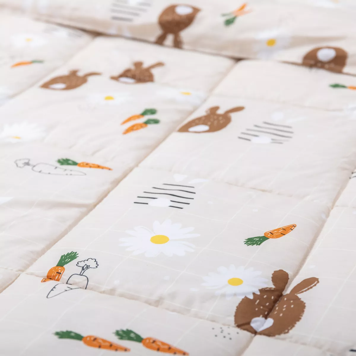 Edredón nórdico estampado y su funda de almohada para niño (140 x 200 cm) Pompon Marrón