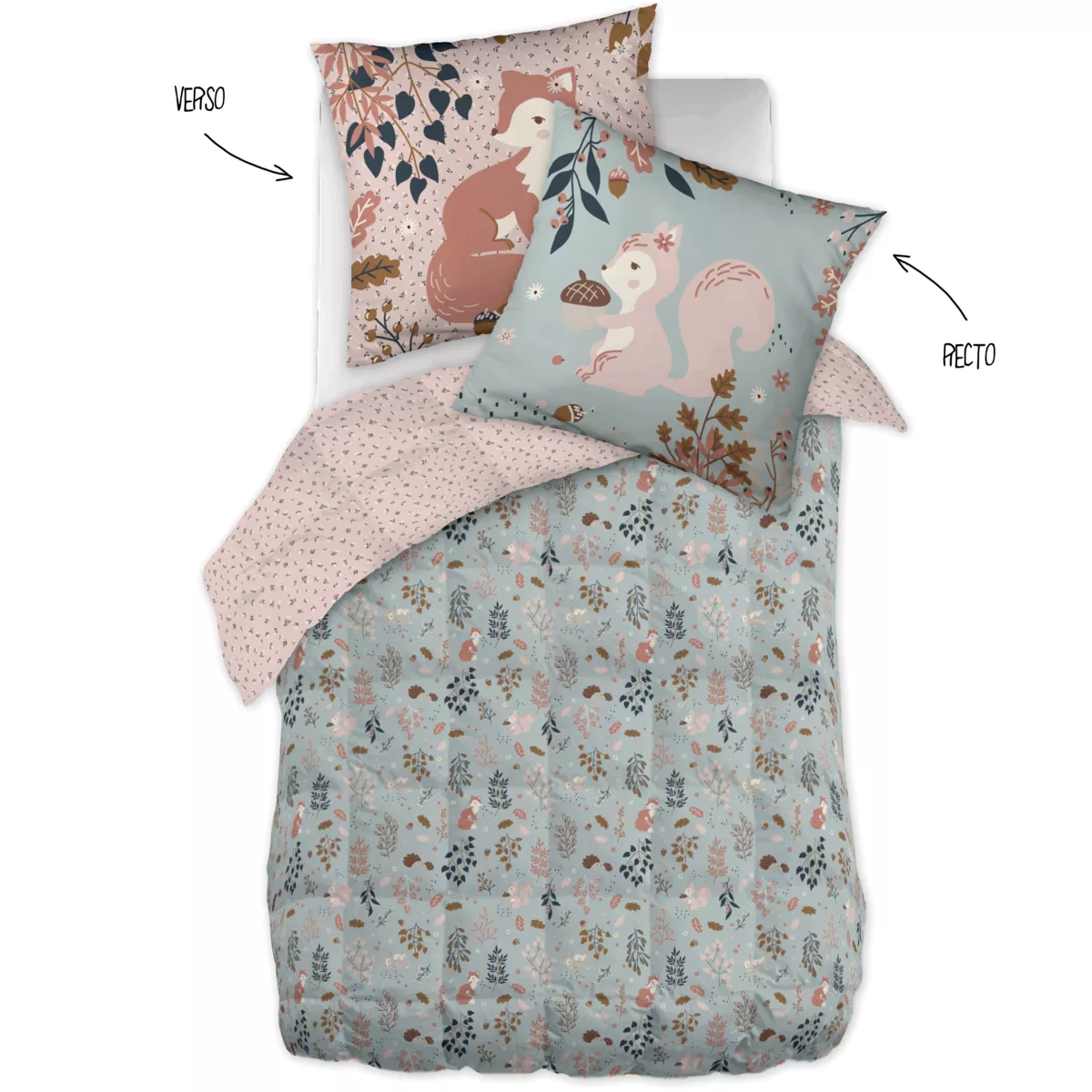 Edredón nórdico estampado para niño y su funda de almohada (140 x 200 cm) Tamia Multicolor