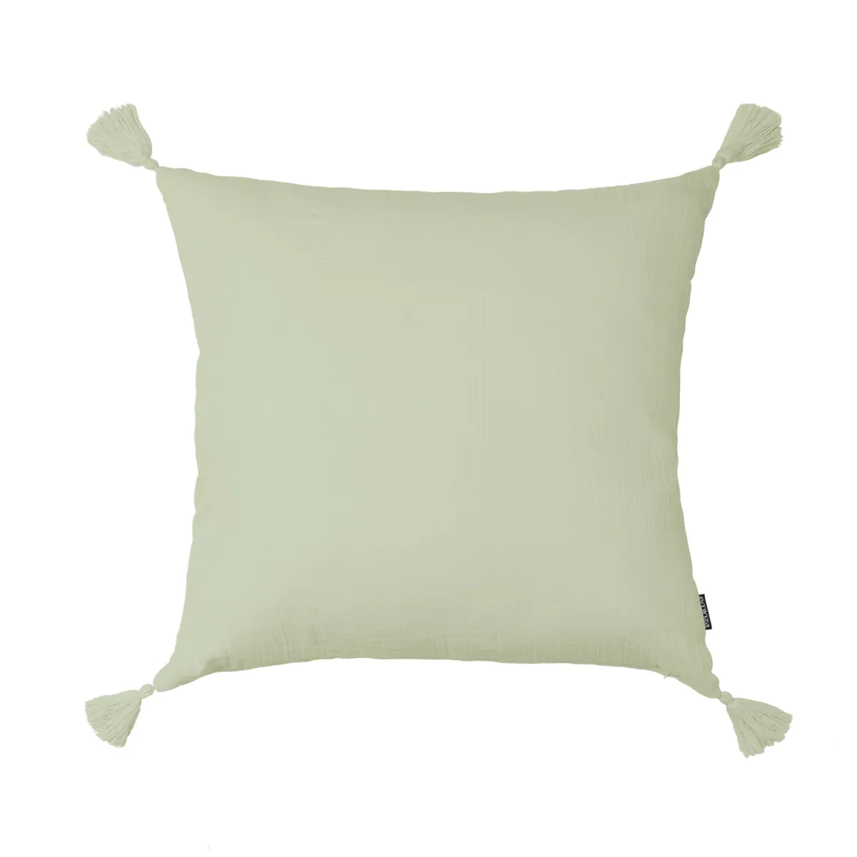 Coussin carré gaze de coton (60 x 60 cm) Gaïa Vert tilleul