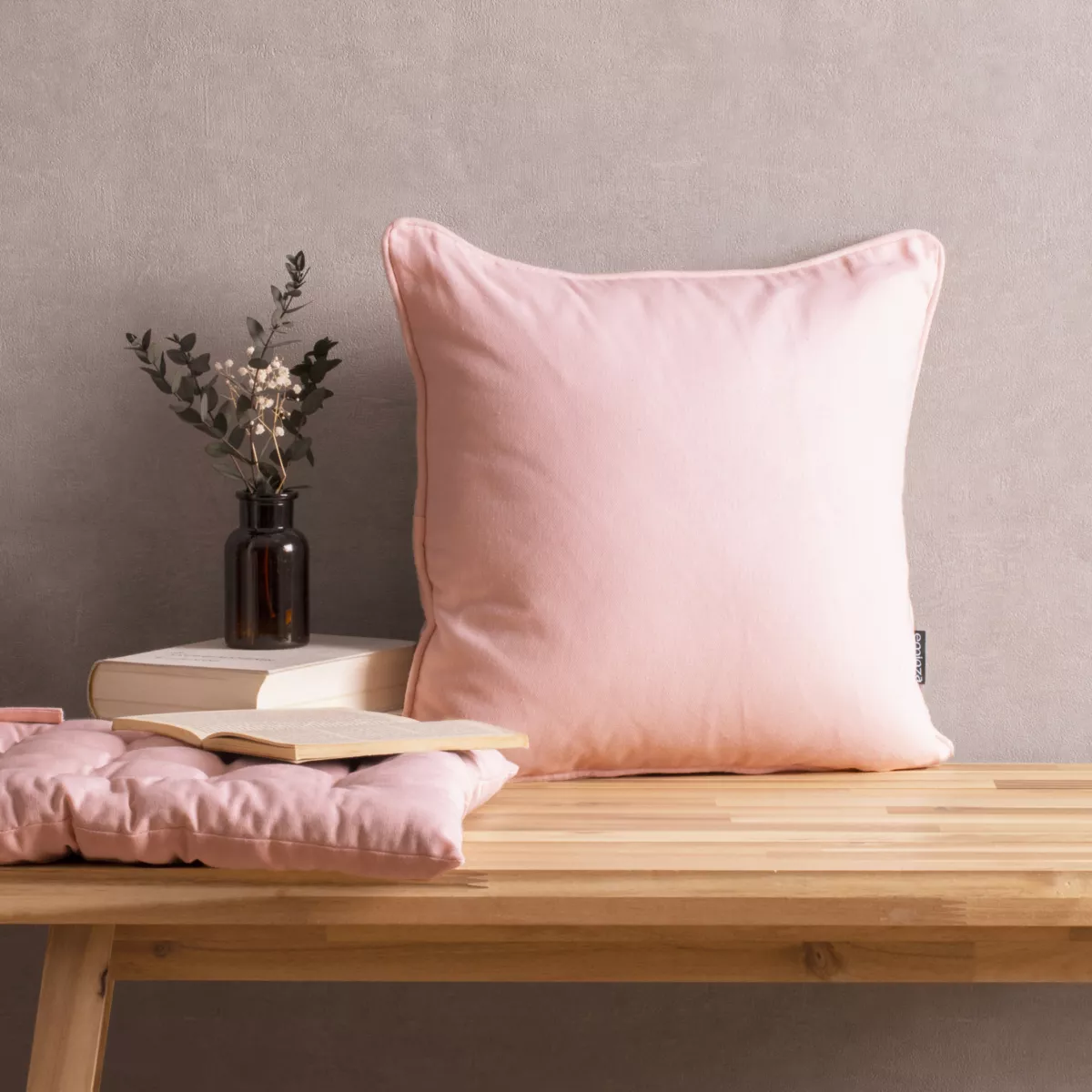 Cuscino quadrato in cotone (40 x 40 cm) Pixel Rosa cipria