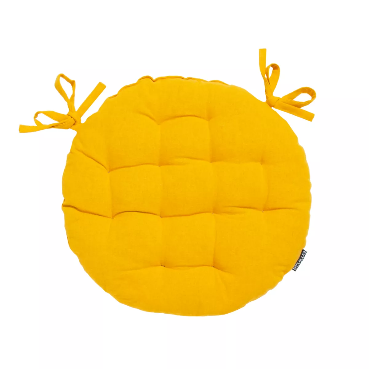 Cojín redondo en algodón para silla (40 cm) Pixel Amarillo Mostaza