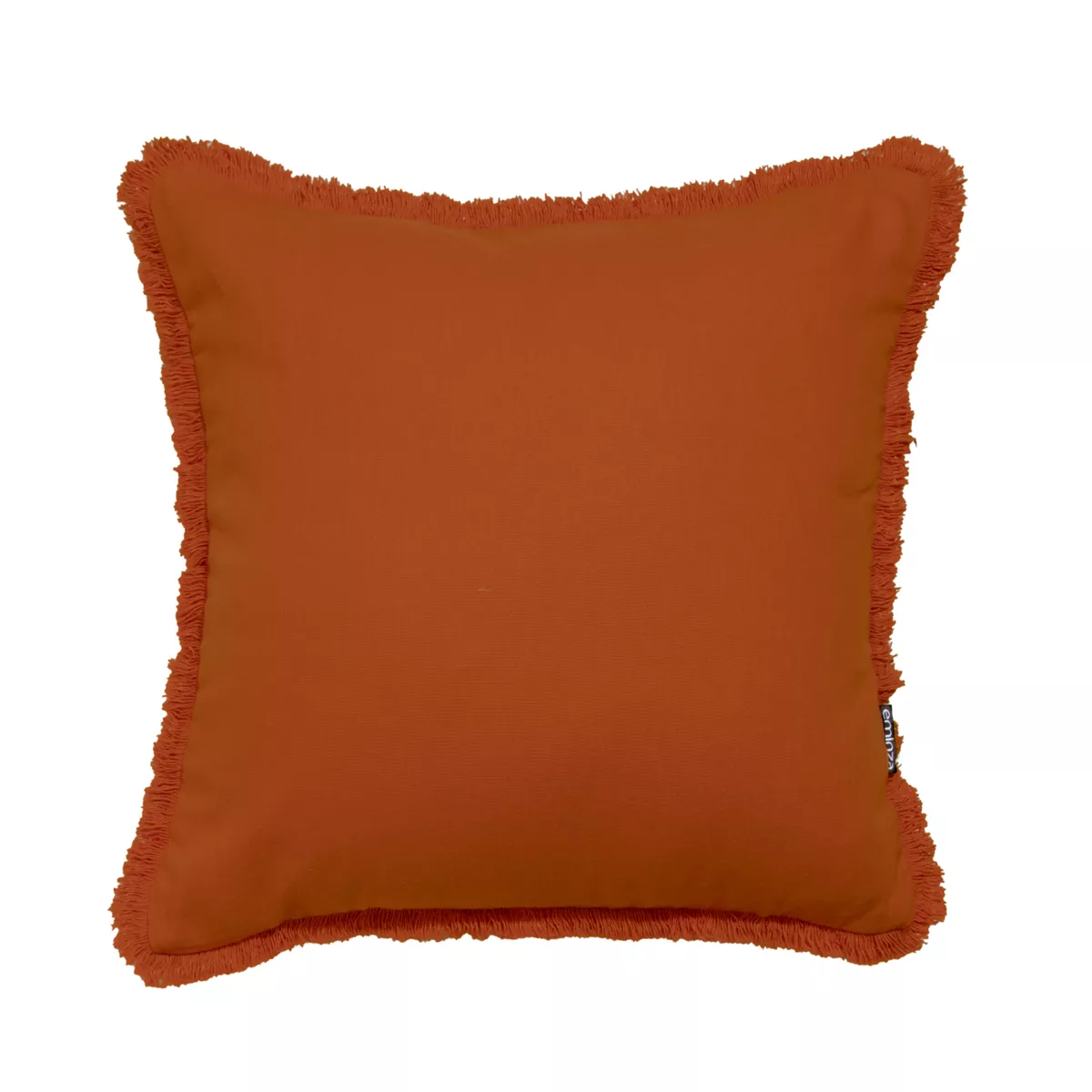 Coussin carré coton (45 x 45 cm) Pixel franges Terracotta