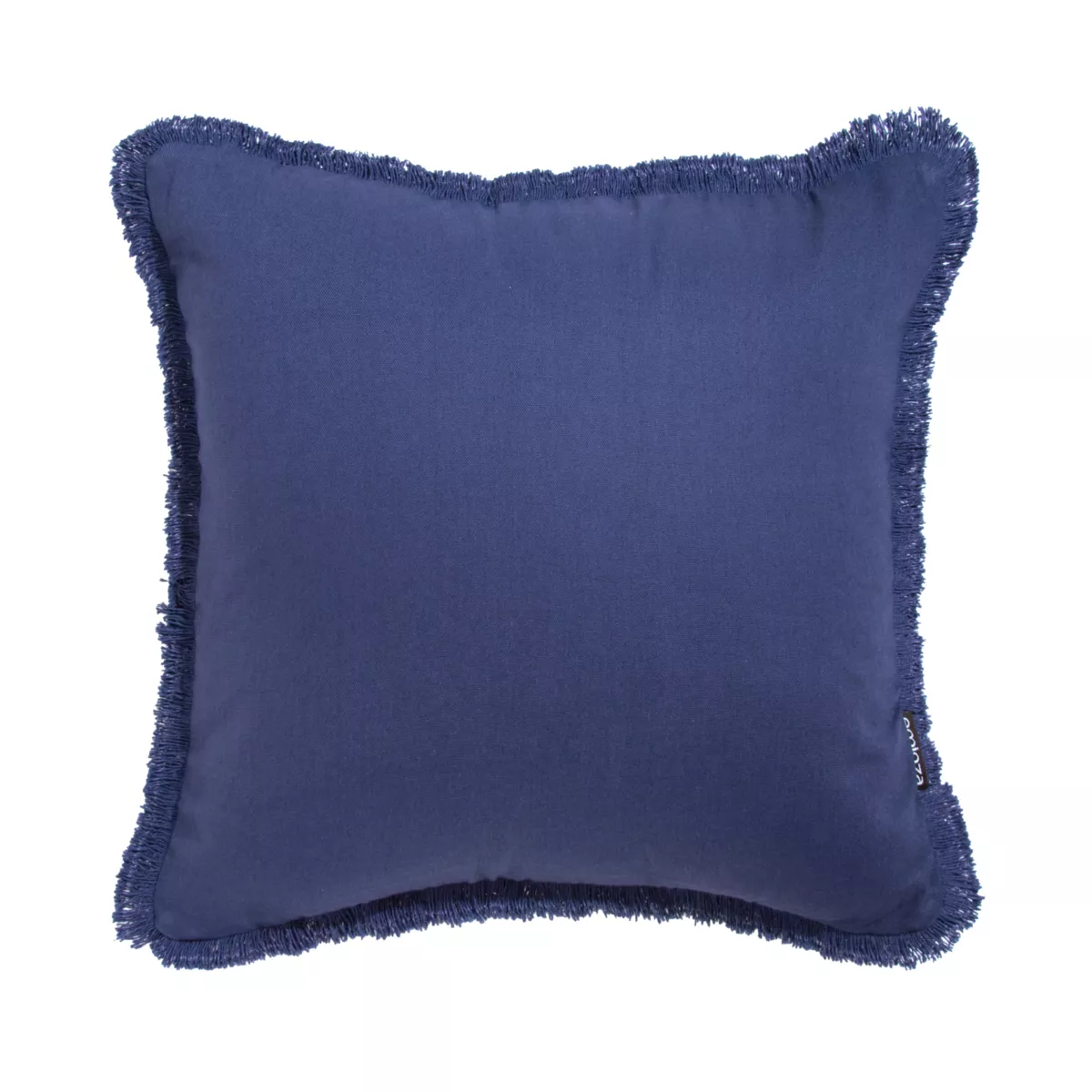 Cojín cuadrado en algodón (45 x 45 cm) Pixel con flecos Azul marino