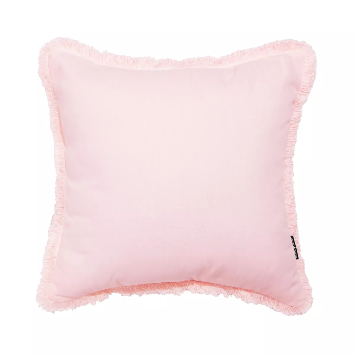 Cuscino quadrato in cotone (45 x 45 cm) Pixel con frange Rosa cipria