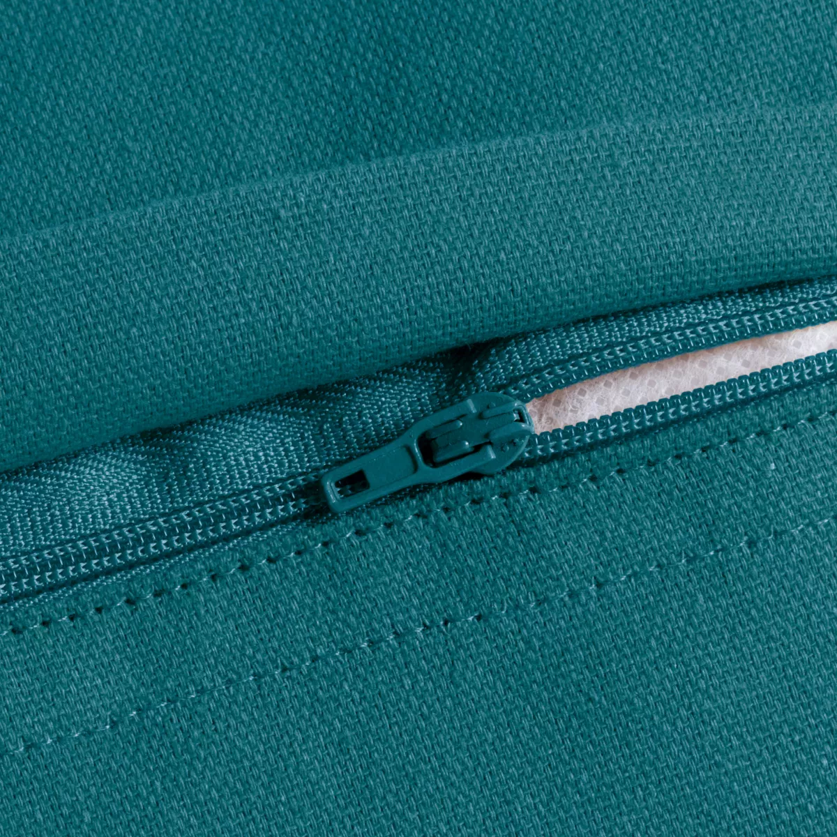 Coussin rectangulaire coton (40 x 60 cm) Pixel franges Bleu canard